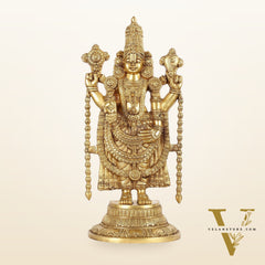 Brass Superfine Tirupati Balaji Statue - Lord Venkateshwara Swamy Idol - 18.5 inch