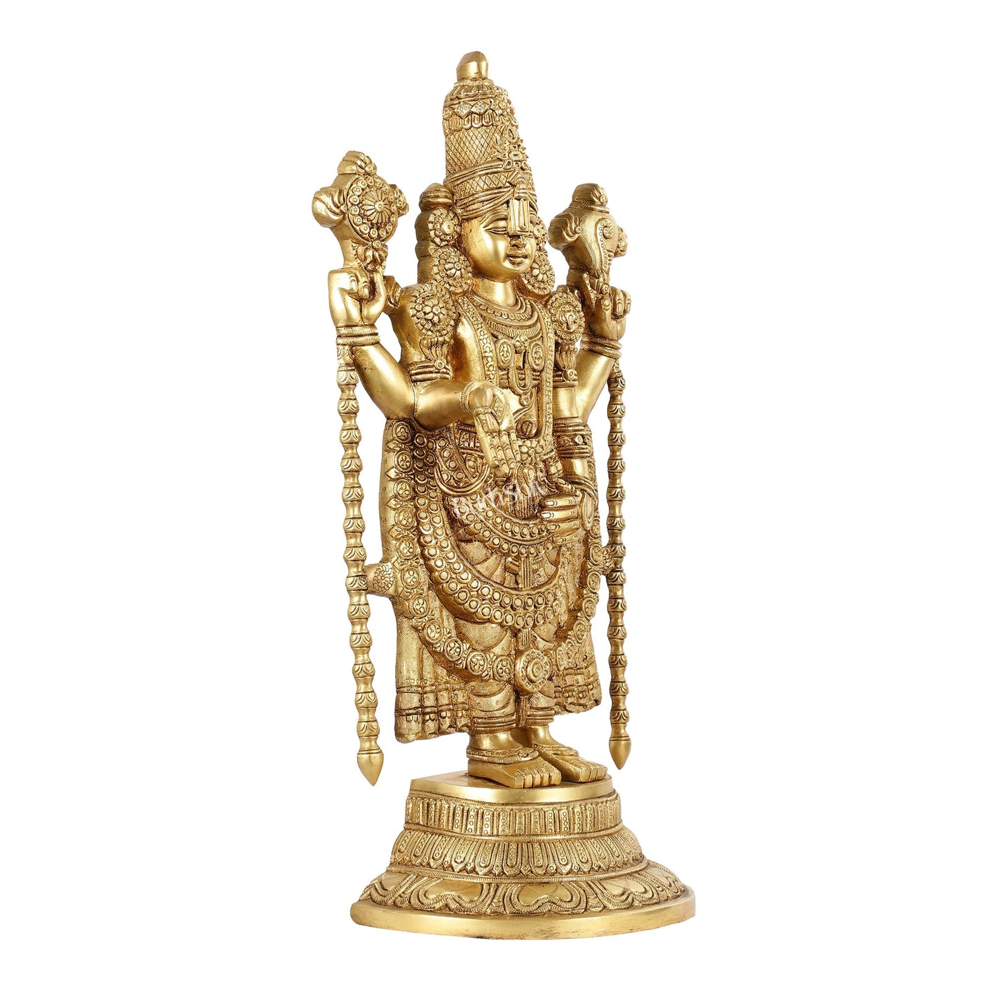 Brass Superfine Tirupati Balaji Statue - Lord Venkateshwara Swamy Idol - 18.5 inch