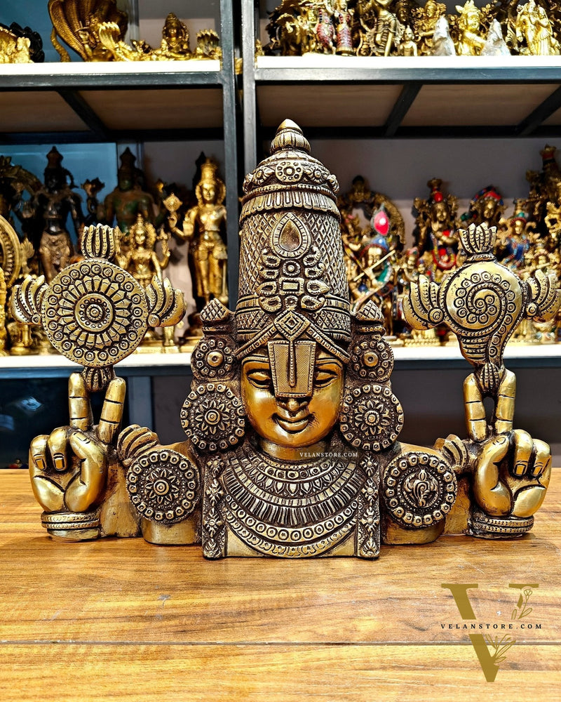 Brass Superfine Tirupati Balaji Wall Hanging - 12x16 Inch