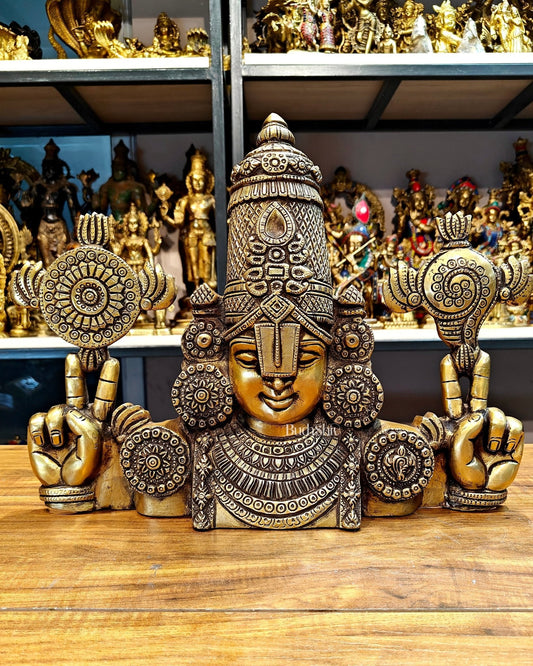 Brass Superfine Tirupati Balaji Wall Hanging - 12x16 Inch