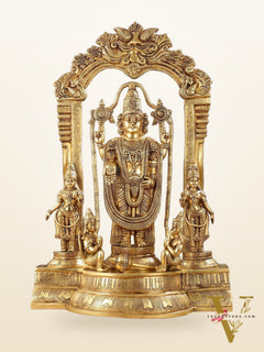 Brass Superfine Tirupati Balaji with Bhudevi Sridevi 30"