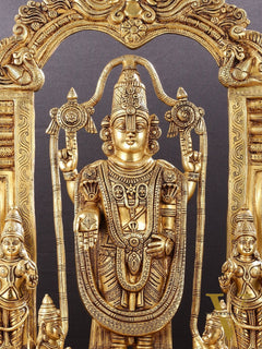 Brass Superfine Tirupati Balaji with Bhudevi Sridevi 30"