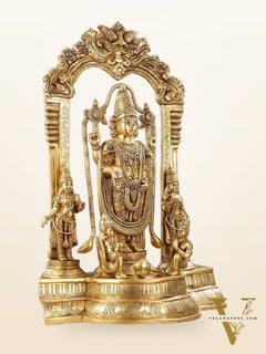 Brass Superfine Tirupati Balaji with Bhudevi Sridevi 30"