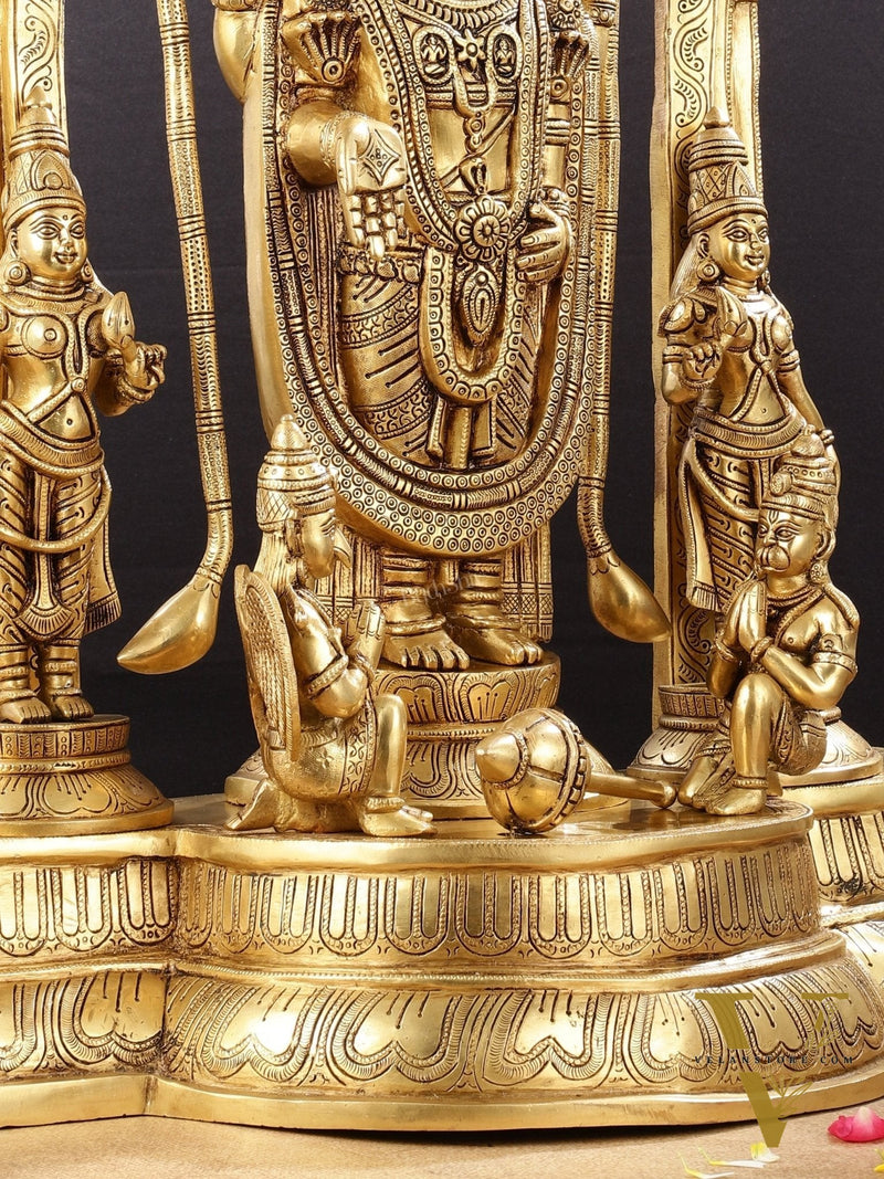 Brass Superfine Tirupati Balaji with Bhudevi Sridevi 30"