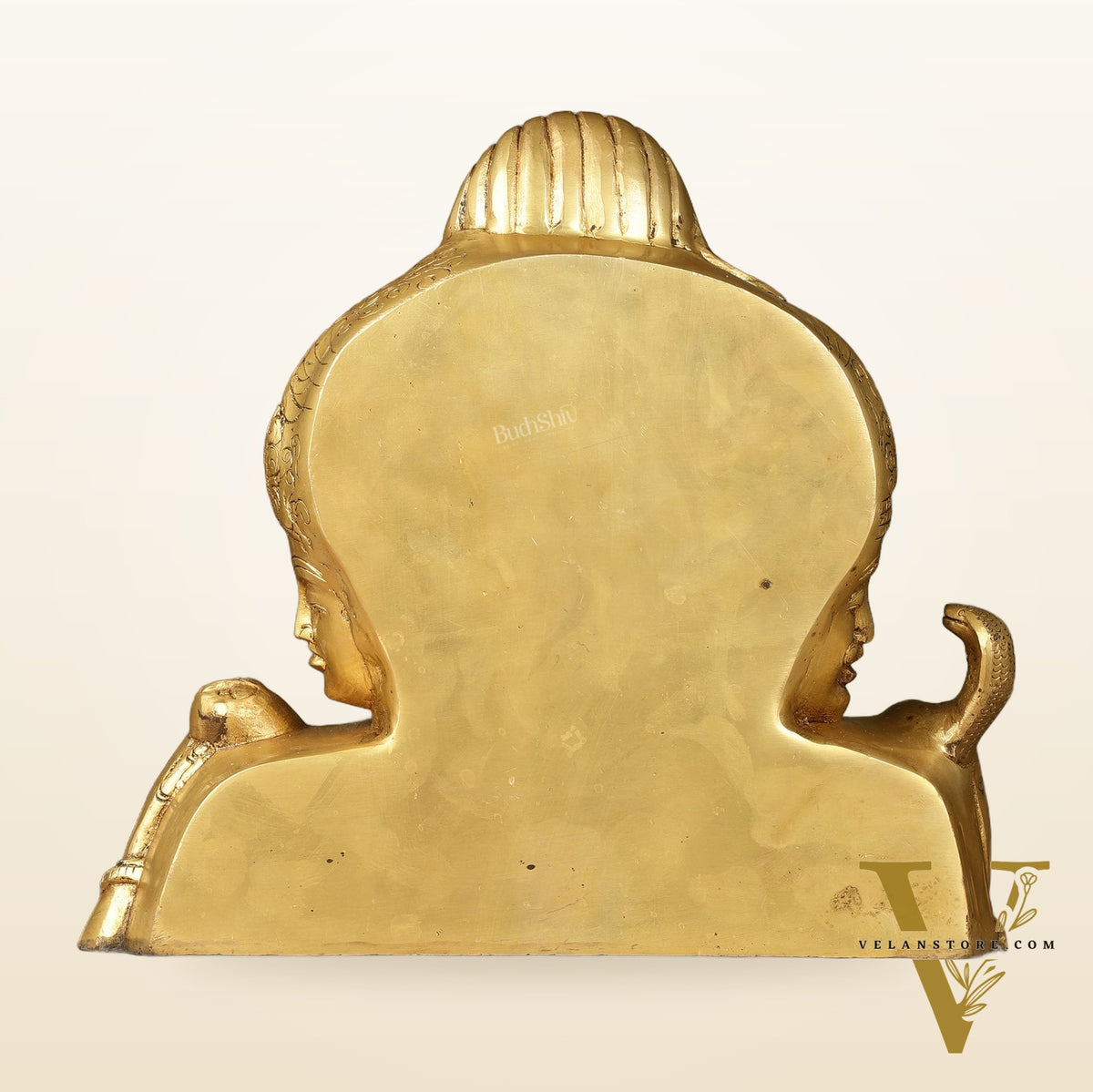 Brass Superfine trimurti Brahma, Vishnu, Mahesh Bust table accent - 9.5 Inch