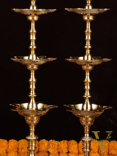 Brass Superfine Triple Step Inauguration Lamp – Elegant and Classic