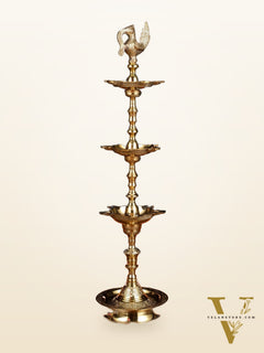 Brass Superfine Triple Step Inauguration Lamp – Elegant and Classic