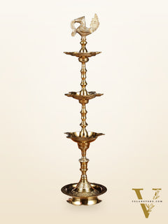 Brass Superfine Triple Step Inauguration Lamp – Elegant and Classic