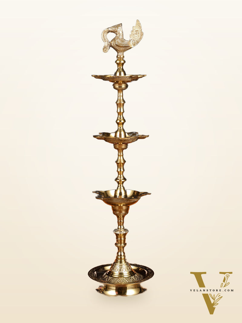 Brass Superfine Triple Step Inauguration Lamp – Elegant and Classic