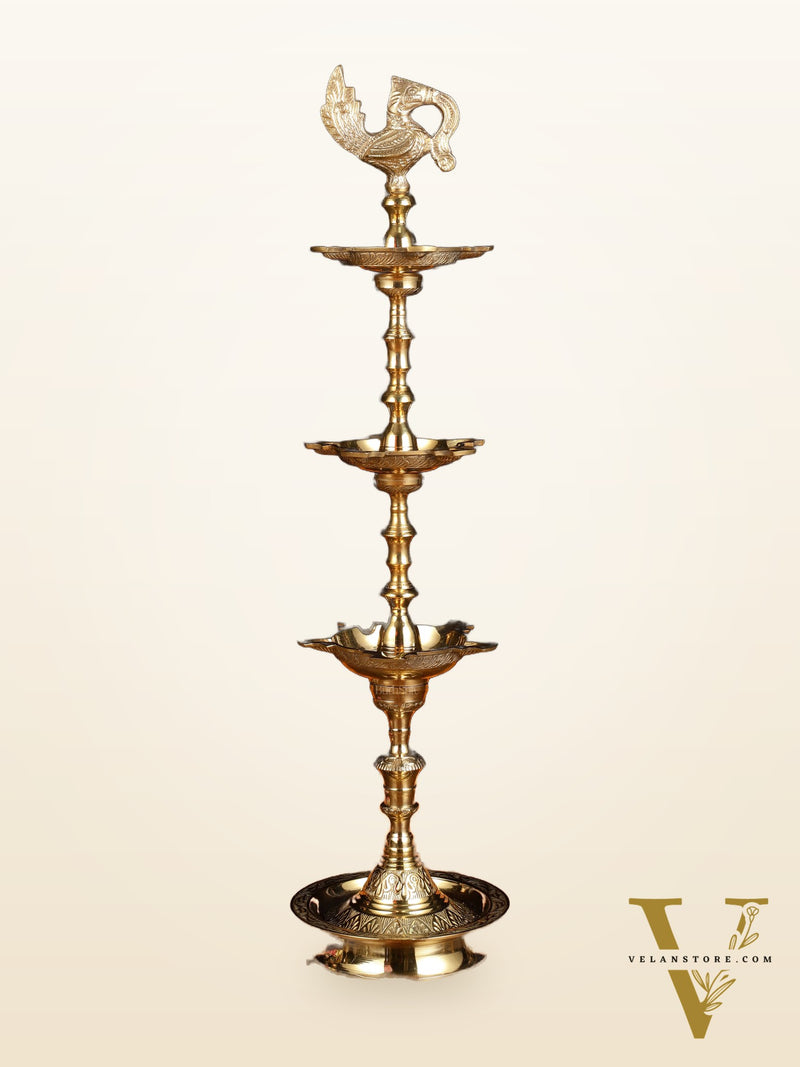 Brass Superfine Triple Step Inauguration Lamp – Elegant and Classic