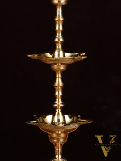Brass Superfine Triple Step Inauguration Lamp – Elegant and Classic