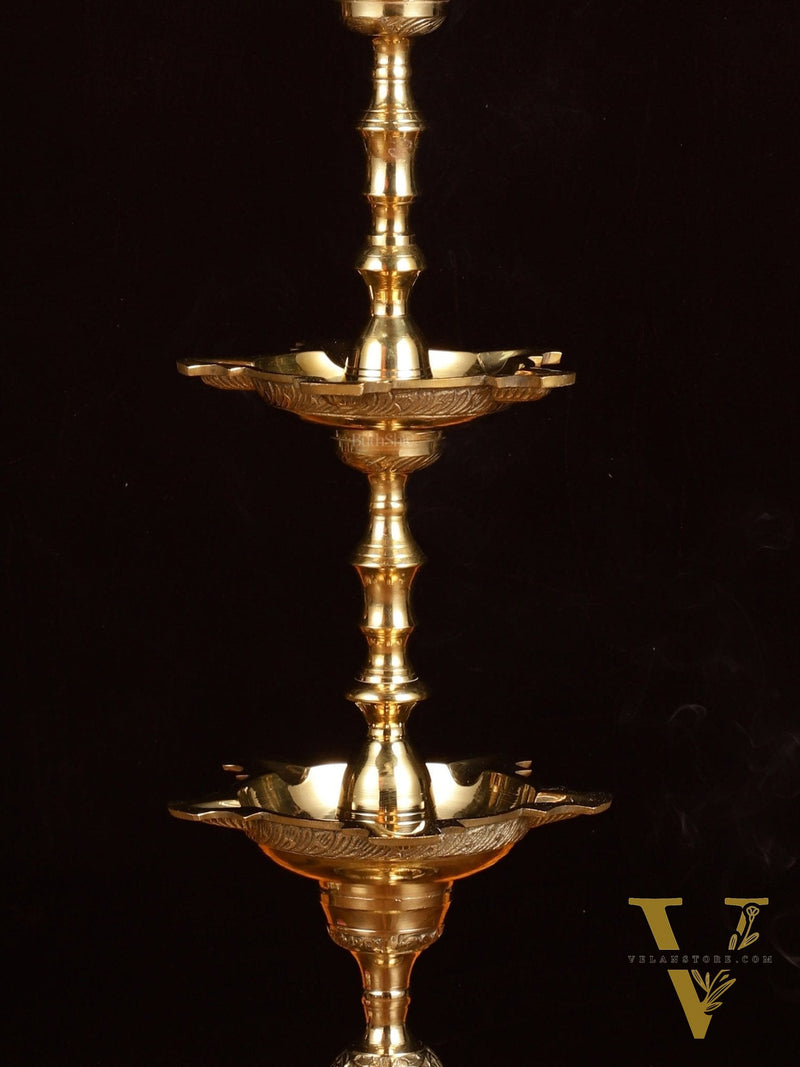 Brass Superfine Triple Step Inauguration Lamp – Elegant and Classic
