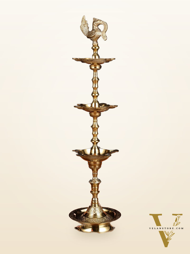 Brass Superfine Triple Step Inauguration Lamp – Elegant and Classic