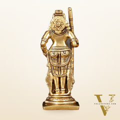 Brass Superfine Udupi Krishna Idol - 6.5" Elegant Sculpture