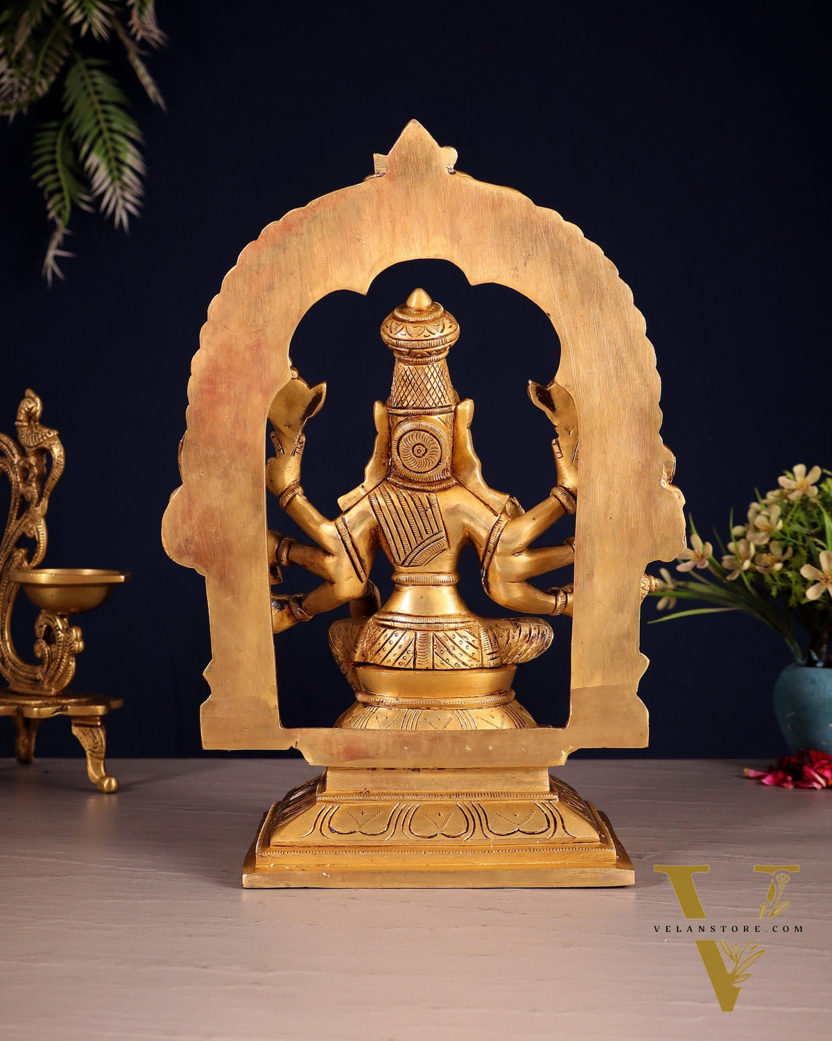 Brass Superfine Varahi Amman with Prabhavali Idol 11.5"