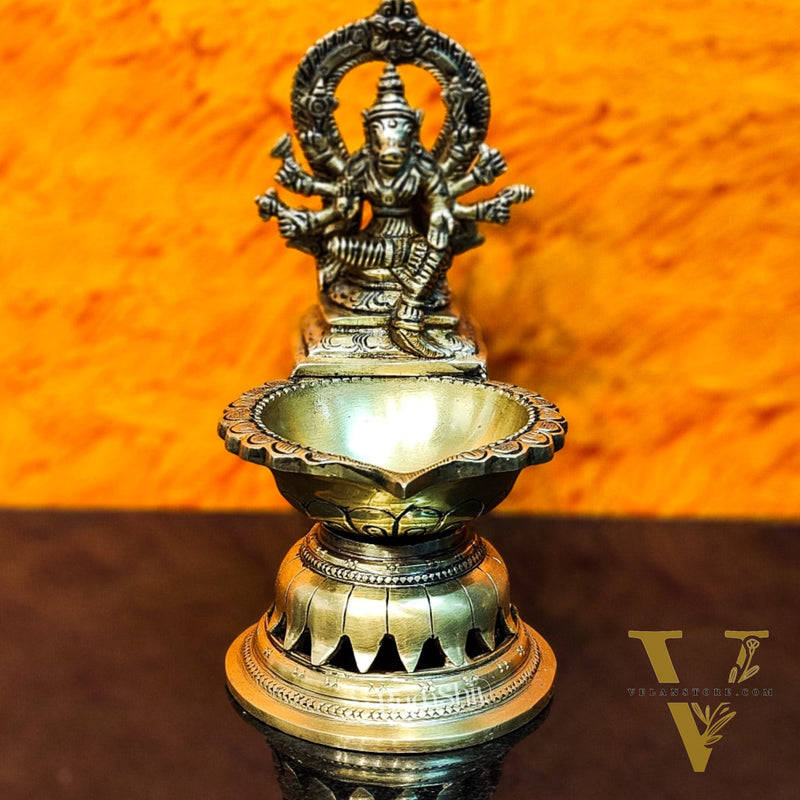 Brass Superfine Varahi lamp 8"