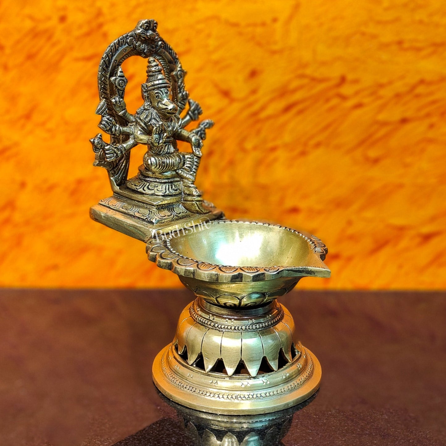 Brass Superfine Varahi lamp 8"