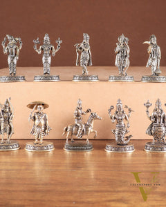Brass Superfine Vishnu Dashavatar Idols – Set of 10 | Handcrafted by Silver Artisans