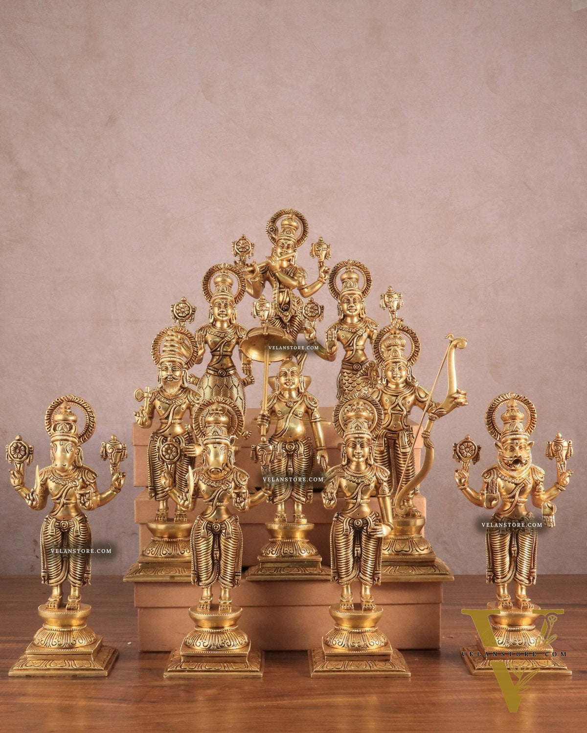 Brass Superfine Vishnu Dashavatar Set - 12 Inch Height