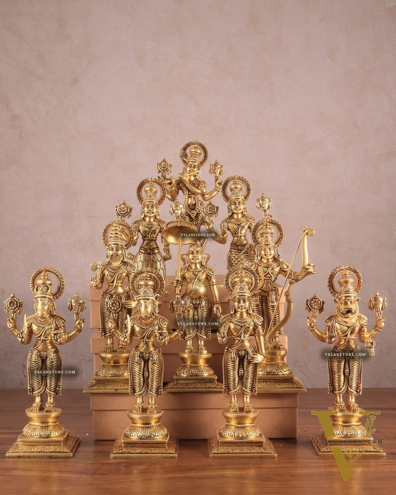 Brass Superfine Vishnu Dashavatar Set - 12 Inch Height