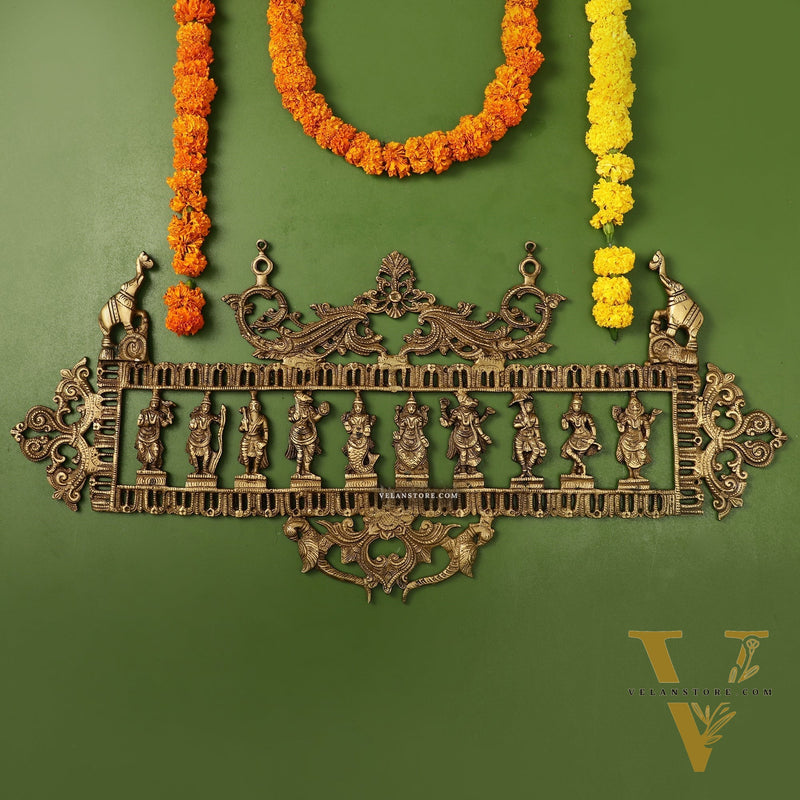 Brass Superfine Vishnu Dashavatar Wall Hanging Panel