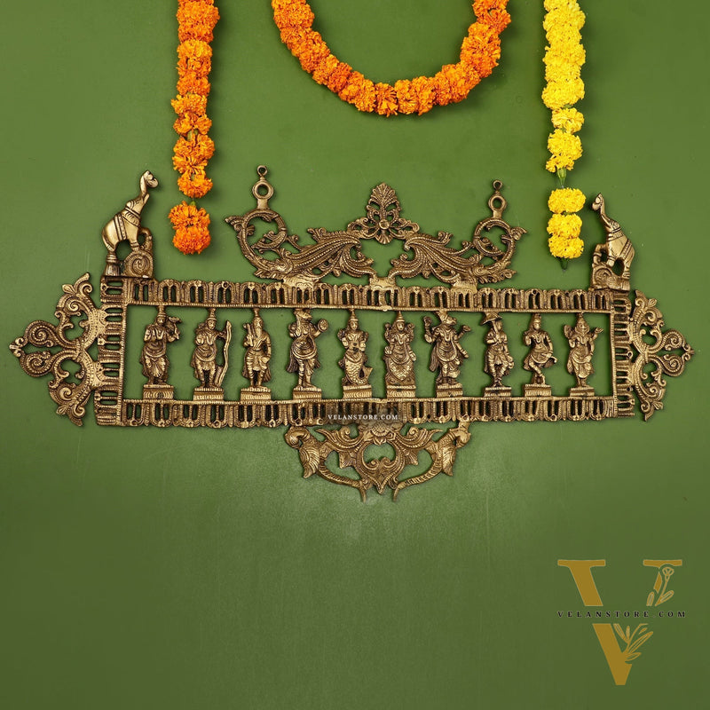 Brass Superfine Vishnu Dashavatar Wall Hanging Panel