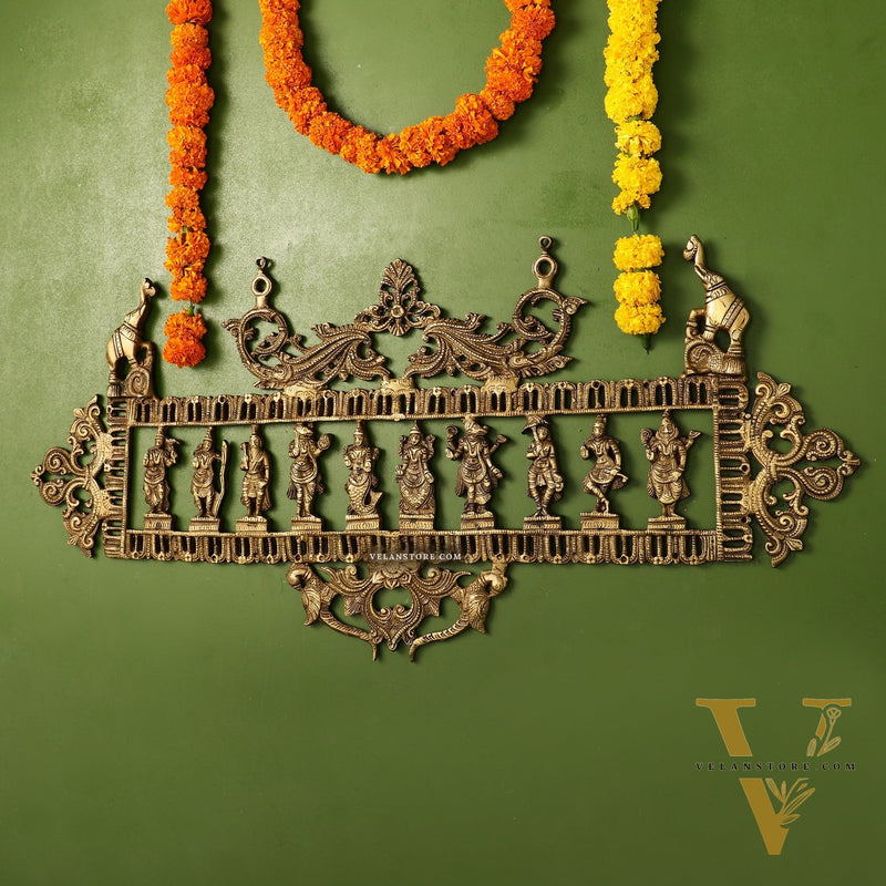Brass Superfine Vishnu Dashavatar Wall Hanging Panel