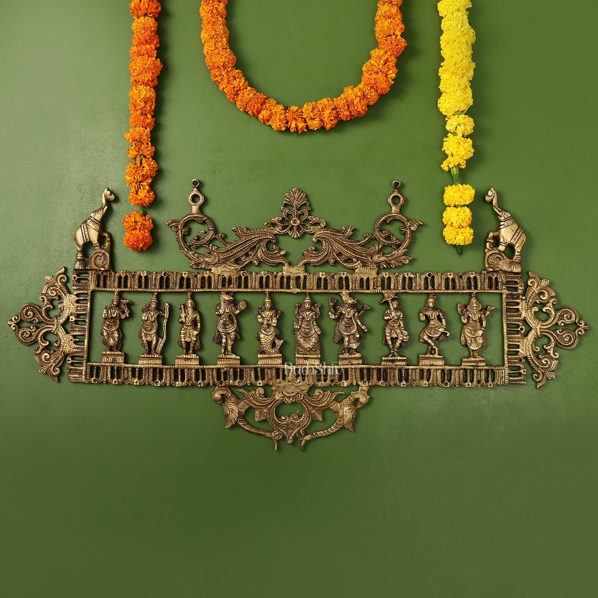 Brass Superfine Vishnu Dashavatar Wall Hanging Panel
