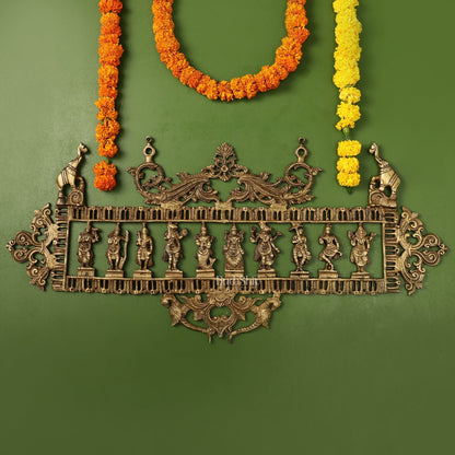 Brass Superfine Vishnu Dashavatar Wall Hanging Panel