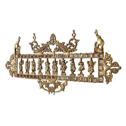Brass Superfine Vishnu Dashavatar Wall Hanging Panel
