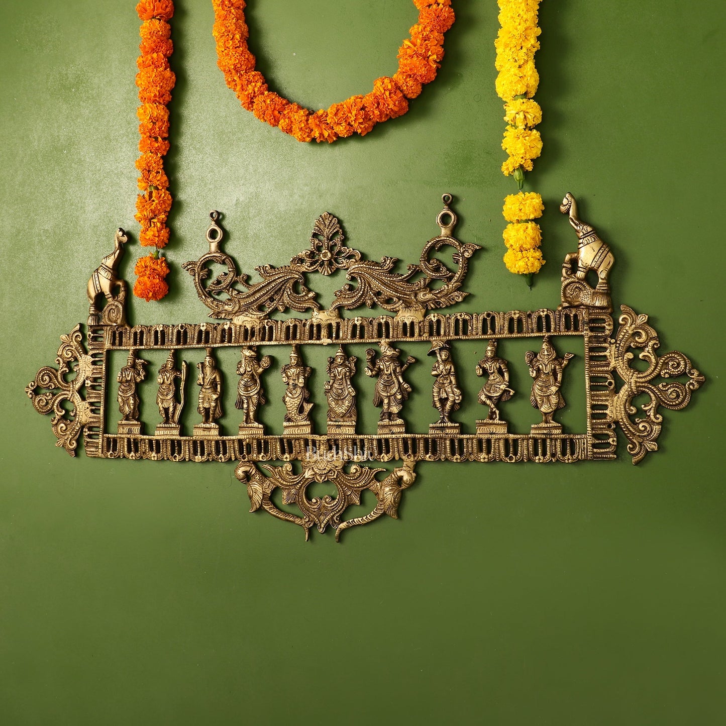 Brass Superfine Vishnu Dashavatar Wall Hanging Panel