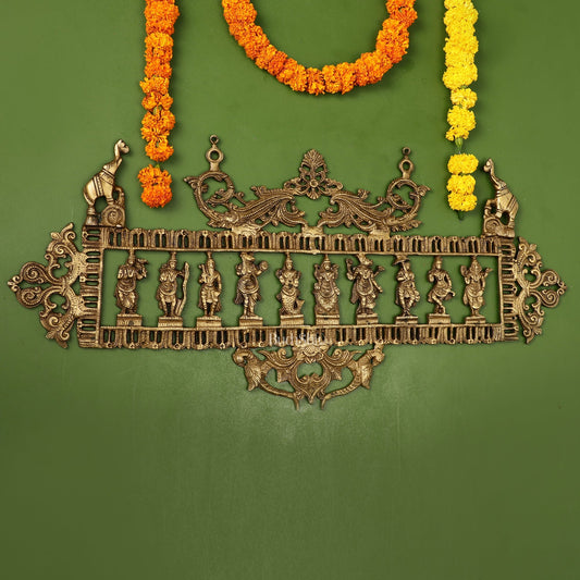 Brass Superfine Vishnu Dashavatar Wall Hanging Panel