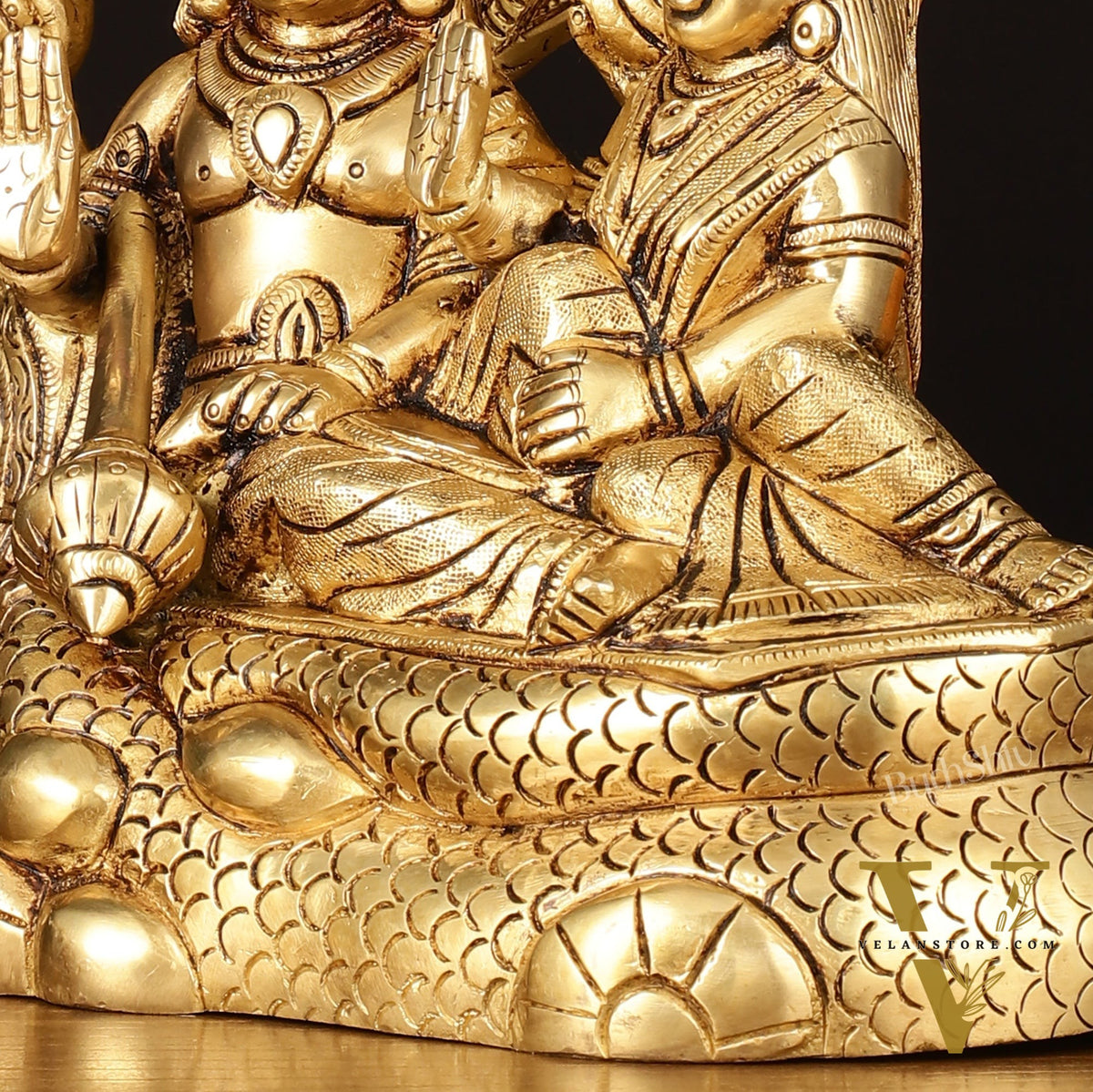 Brass Superfine Vishnu Lakshmi on Sheshanaag Idol - 7.5" Height