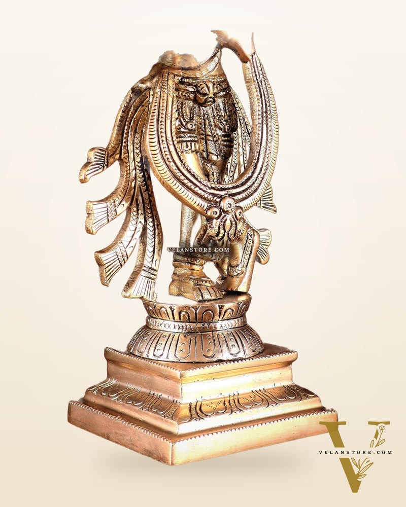 Brass Superfine Vishnu Roopam Krishna Statue with Four Arms – 11"