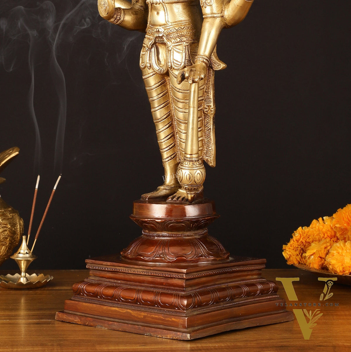 Brass Superfine Vishnu Standing Dual Tone Statue - 20.5" Elegant Sculpture