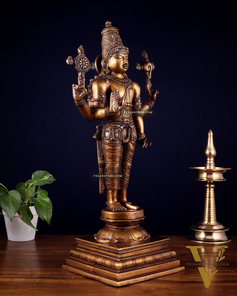 Brass Superfine Vishnu statue - 20.5"