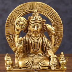Brass Surya Dev Ravi Sun Idol for Pooja & Vastu - 4 Inch Height