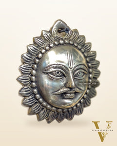 Brass Surya dev sun god wall hanging 5 inch