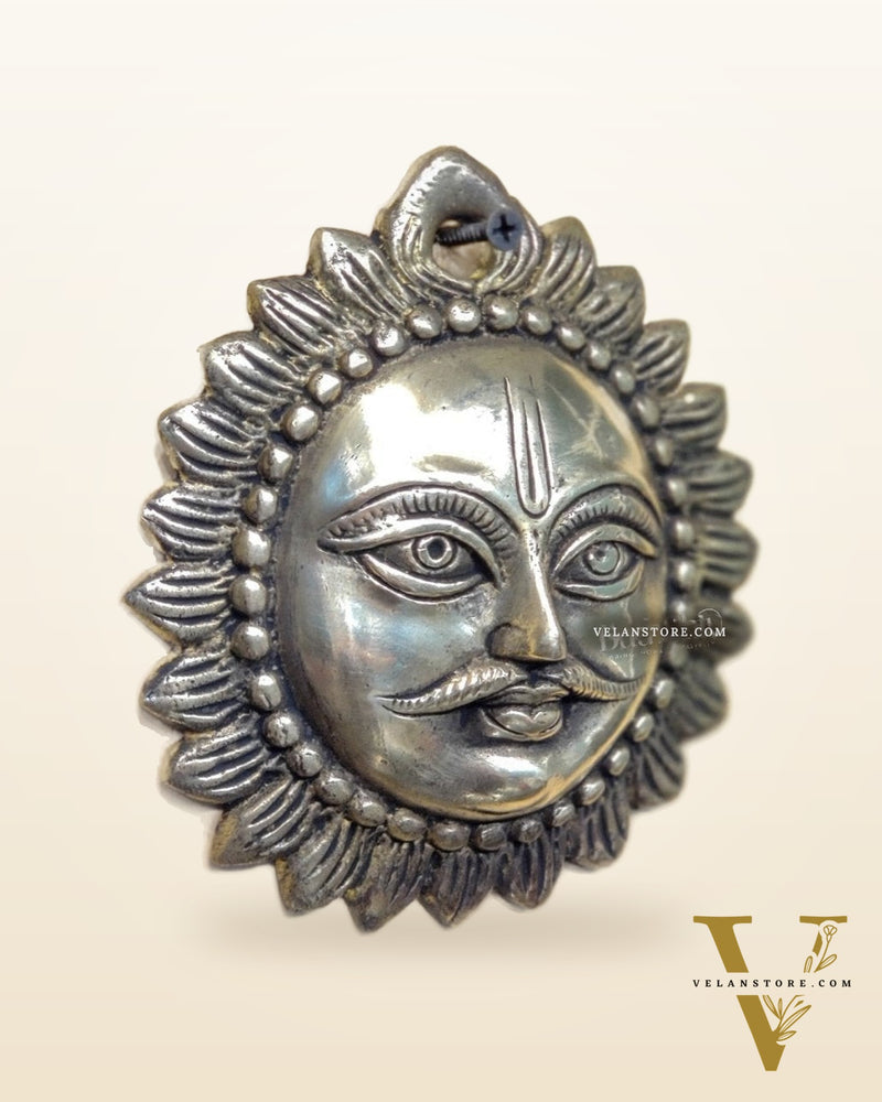 Brass Surya dev sun god wall hanging 5 inch