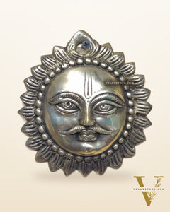 Brass Surya dev sun god wall hanging 5 inch