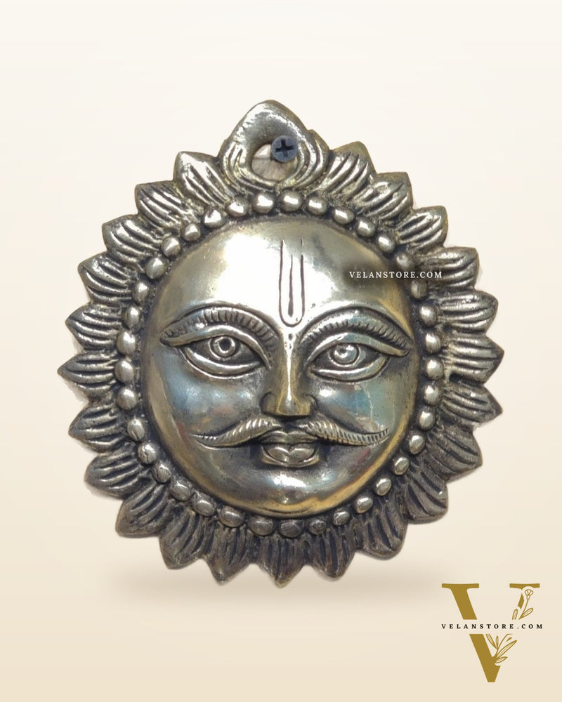 Brass Surya dev sun god wall hanging 5 inch