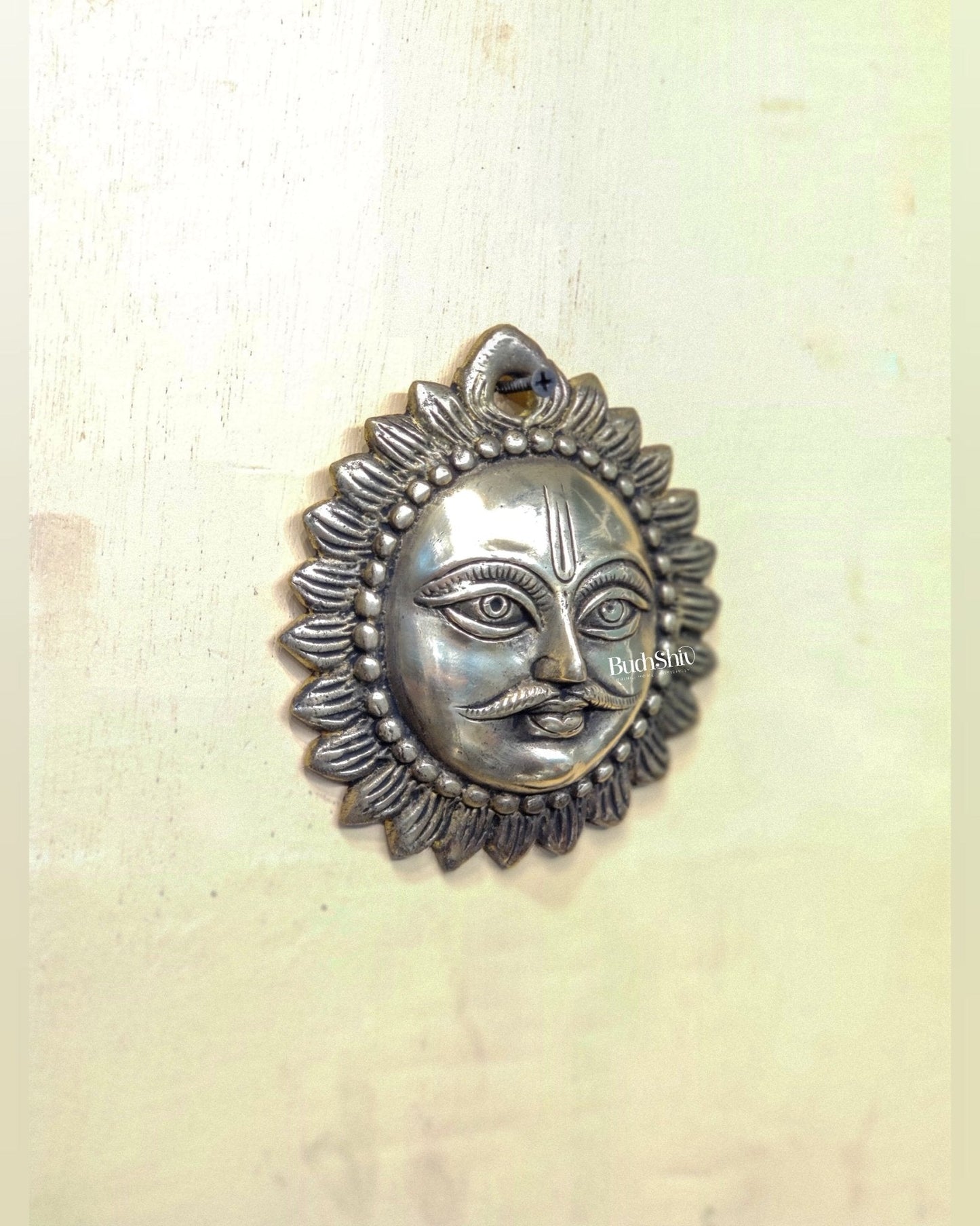 Brass Surya dev sun god wall hanging 5 inch