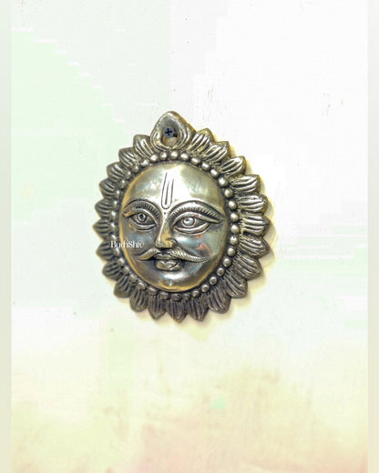 Brass Surya dev sun god wall hanging 5 inch