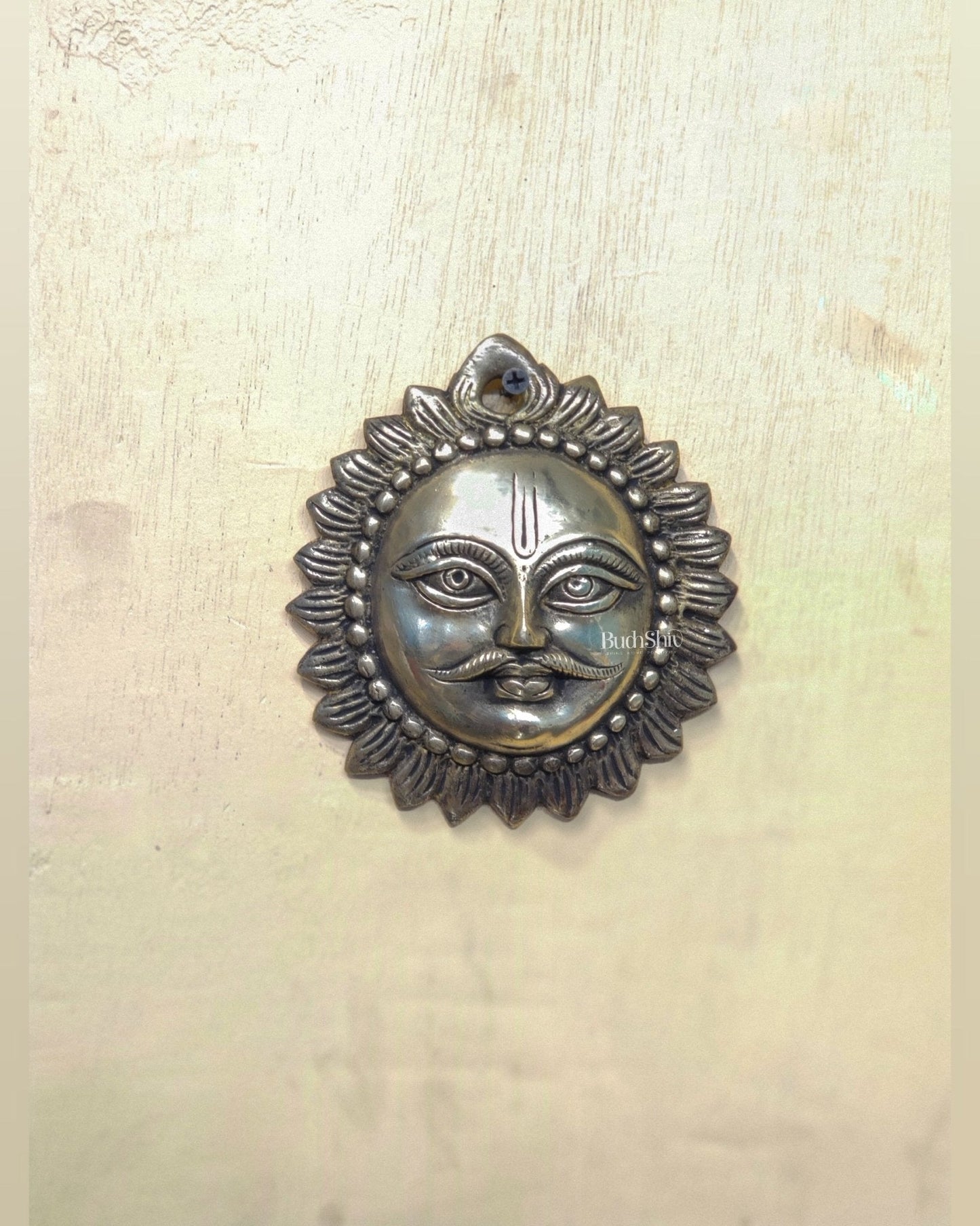 Brass Surya dev sun god wall hanging 5 inch
