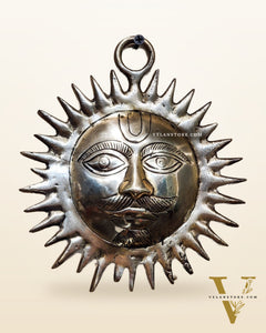 Brass Surya Dev wall hanging