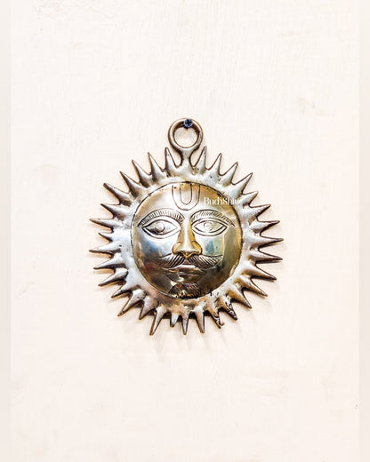Brass Surya Dev wall hanging