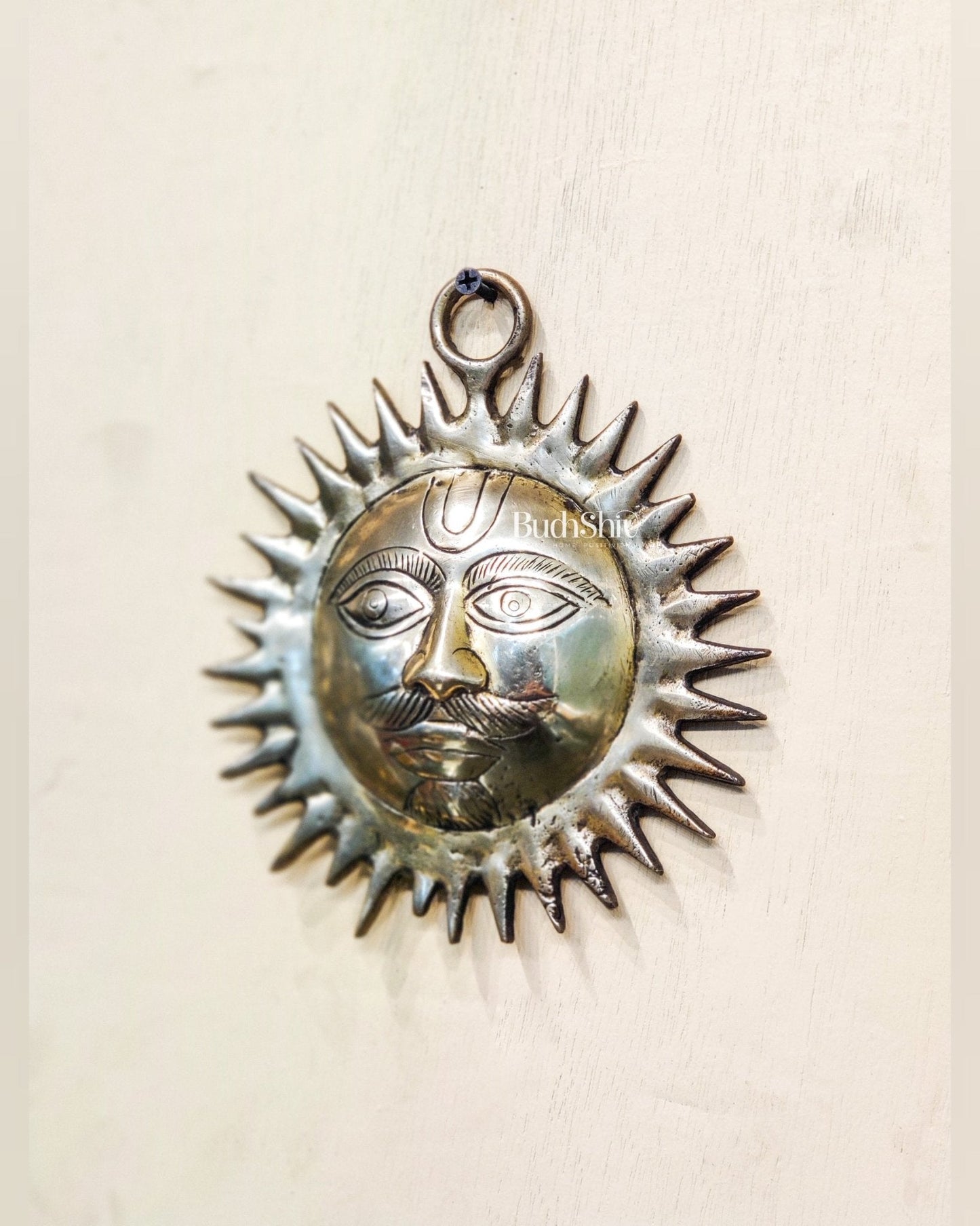 Brass Surya Dev wall hanging