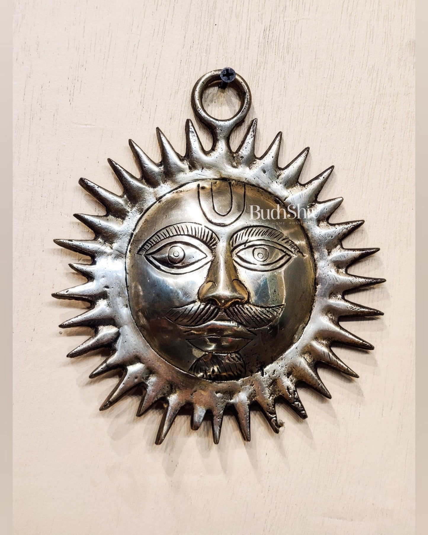 Brass Surya Dev wall hanging