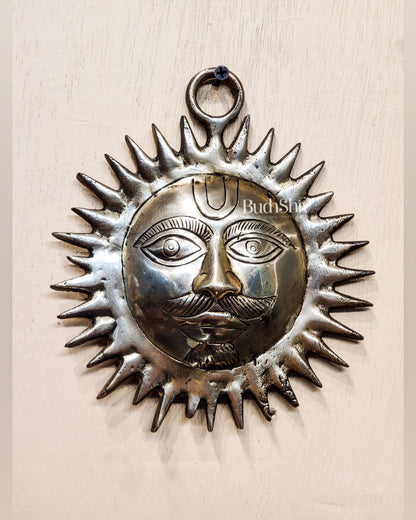 Brass Surya Dev wall hanging