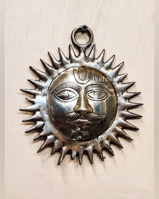 Brass Surya Dev wall hanging